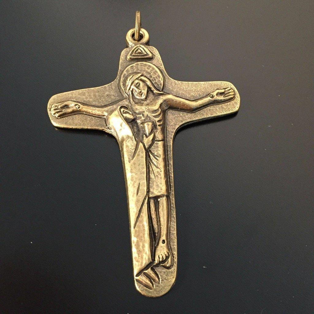 Sorrowful Mother Pectoral Cross Crucifix - Blessed by Pope On Demand | Catholically
