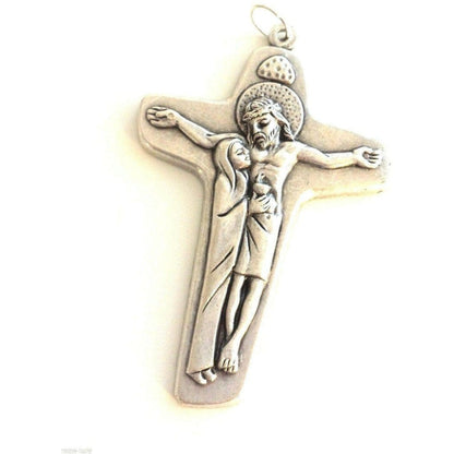 3" Sorrowful Mother Pectoral Cross - Crucifix - Blessed by Pope On Rqst | Catholically
