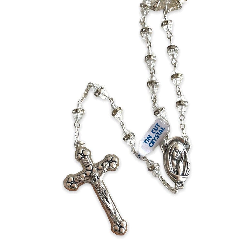 Sparkling Crystal Rosary - Rhinestone - Blessed By Pope | Catholically