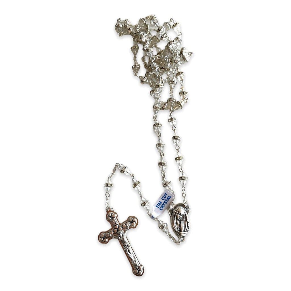 Sparkling Crystal Rosary - Rhinestone - Blessed By Pope | Catholically