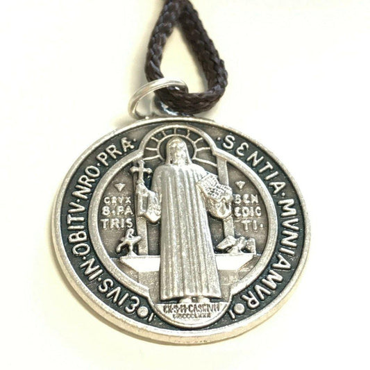 St Benedict 1" 1/4  Catholic Medal  Exorcism Pendant Blessed By Pope | Catholically