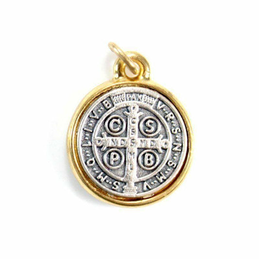 St Benedict 3/4" Dual Color Medal - Catholic Exorcism - Blessed By Pope | Catholically