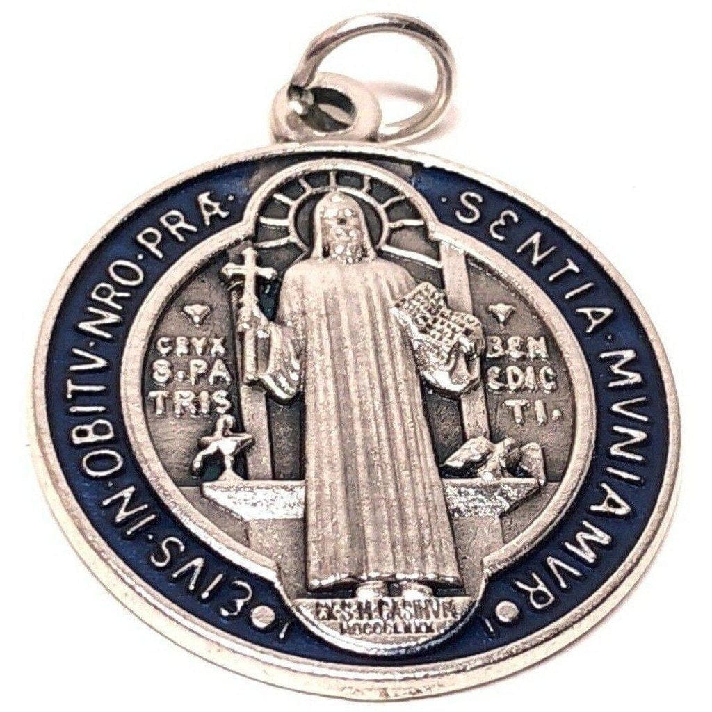 St. Benedict 1" Enamel Colored Medal - Catholic Exorcism - Blessed By Pope | Catholically