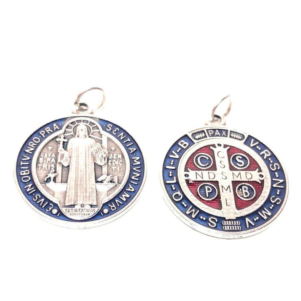 St. Benedict 1" Enamel Colored Medal - Catholic Exorcism - Blessed By Pope | Catholically