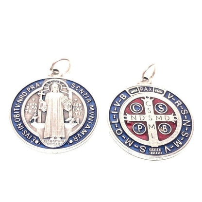 St. Benedict 1" Enamel Colored Medal - Catholic Exorcism - Blessed By Pope | Catholically