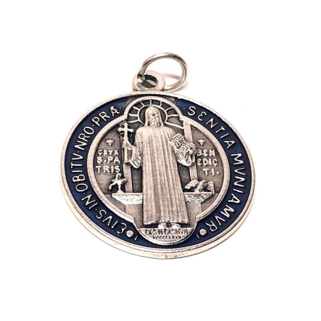St. Benedict 1" Enamel Colored Medal - Catholic Exorcism - Blessed By Pope | Catholically