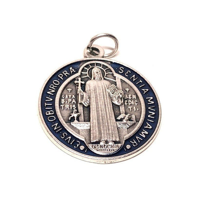 St. Benedict 1" Enamel Colored Medal - Catholic Exorcism - Blessed By Pope | Catholically