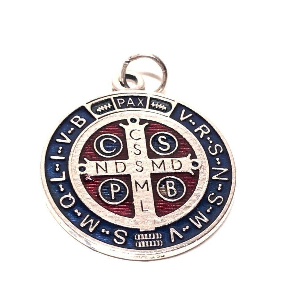 St. Benedict 1" Enamel Colored Medal - Catholic Exorcism - Blessed By Pope | Catholically