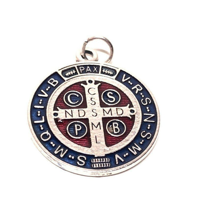 St. Benedict 1" Enamel Colored Medal - Catholic Exorcism - Blessed By Pope | Catholically