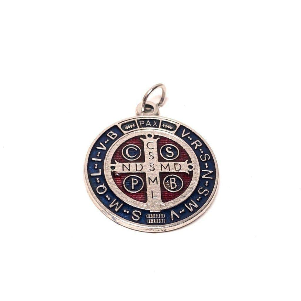 St. Benedict 1" Enamel Colored Medal - Catholic Exorcism - Blessed By Pope | Catholically