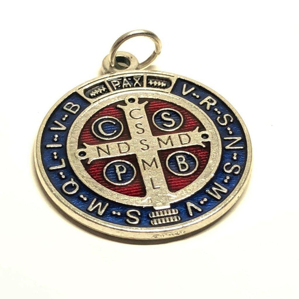 St. Benedict 1" Enamel Colored Medal - Catholic Exorcism - Blessed By Pope | Catholically