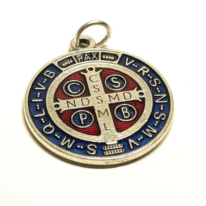 St. Benedict 1" Enamel Colored Medal - Catholic Exorcism - Blessed By Pope | Catholically