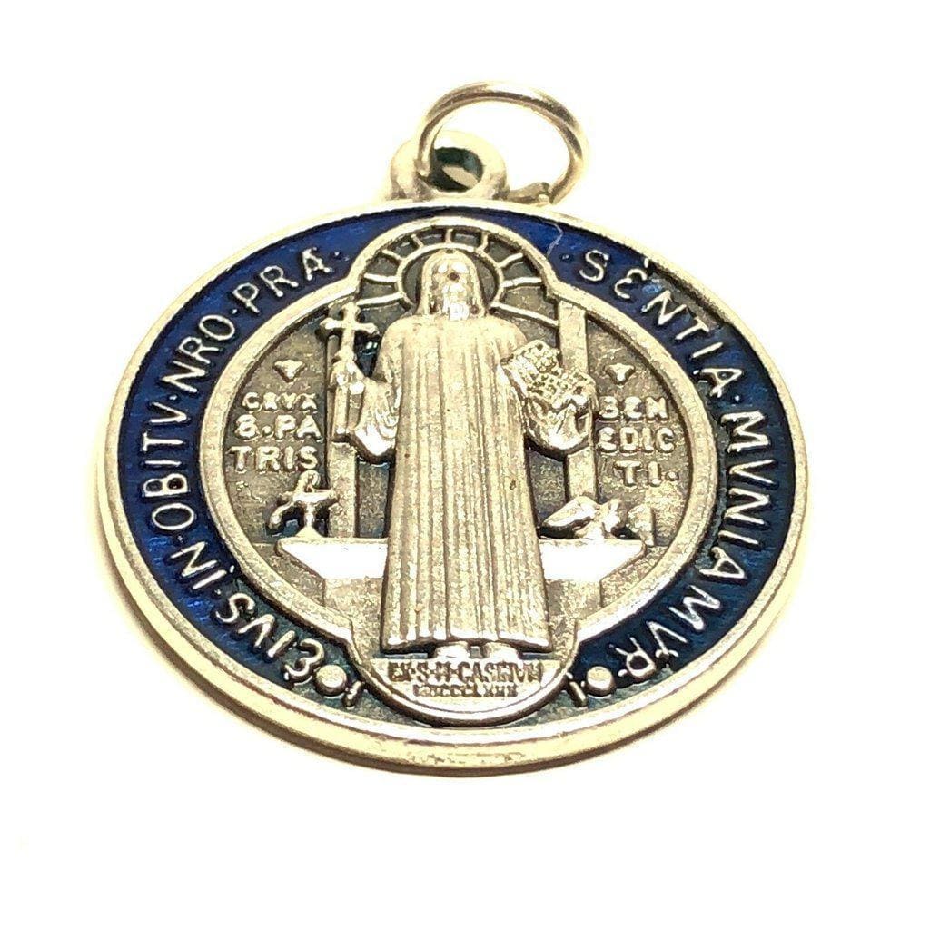 St. Benedict 1" Enamel Colored Medal - Catholic Exorcism - Blessed By Pope | Catholically
