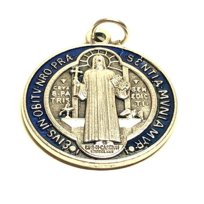 St. Benedict 1" Enamel Colored Medal - Catholic Exorcism - Blessed By Pope | Catholically