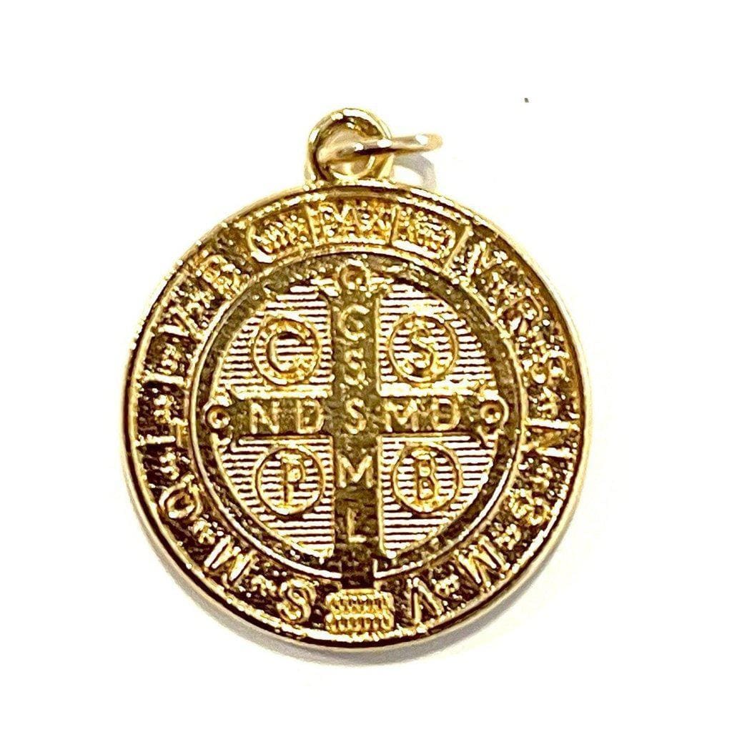 St Benedict 1" gold-tone Medal -  Catholic Pendant - Exorcism - Blessed | Catholically