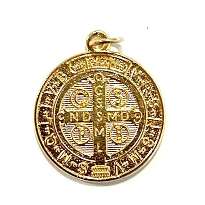 St Benedict 1" gold-tone Medal -  Catholic Pendant - Exorcism - Blessed | Catholically