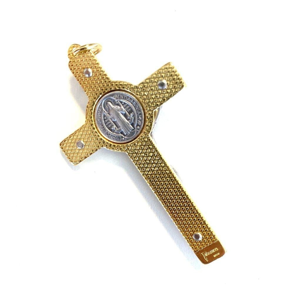St. Benedict 2" 1/4 Blue Crucifix - Exorcism - Cross - Blessed by Pope | Catholically