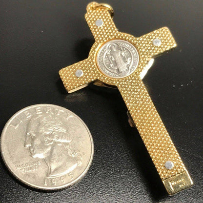 St. Benedict 2" 1/4 Blue Crucifix - Exorcism - Cross - Blessed by Pope | Catholically