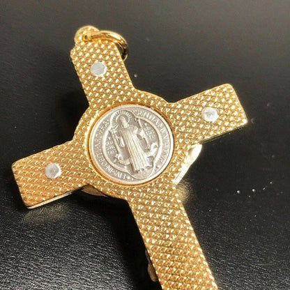 St. Benedict 2" 1/4 Blue Crucifix - Exorcism - Cross - Blessed by Pope | Catholically
