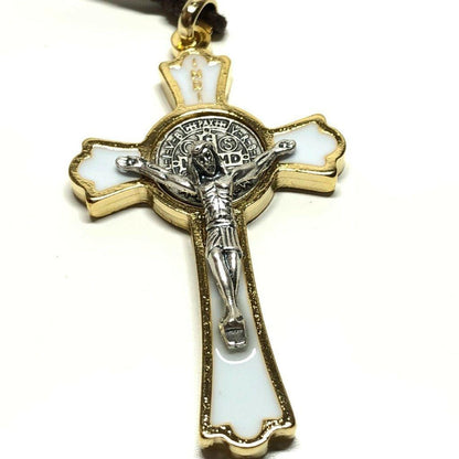 St. Benedict 2" 1/4 Crucifix - Exorcism- Cross - Blessed By Pope - San Benito | Catholically