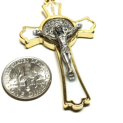 St. Benedict 2" 1/4 Crucifix - Exorcism- Cross - Blessed By Pope - San Benito | Catholically
