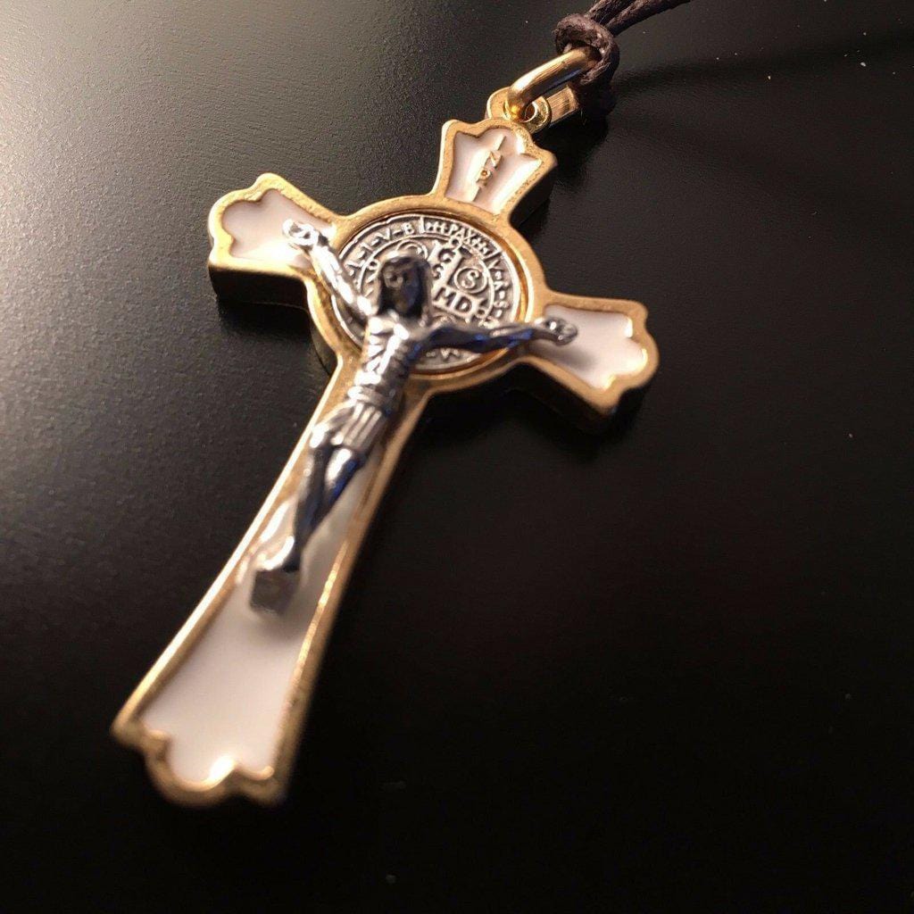 St. Benedict 2" 1/4 Crucifix - Exorcism- Cross - Blessed By Pope - San Benito | Catholically