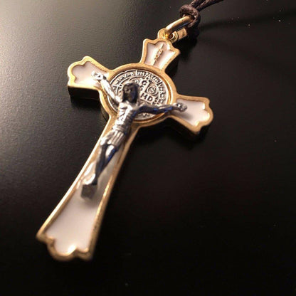St. Benedict 2" 1/4 Crucifix - Exorcism- Cross - Blessed By Pope - San Benito | Catholically