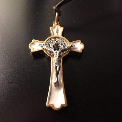 St. Benedict 2" 1/4 Crucifix - Exorcism- Cross - Blessed By Pope - San Benito | Catholically