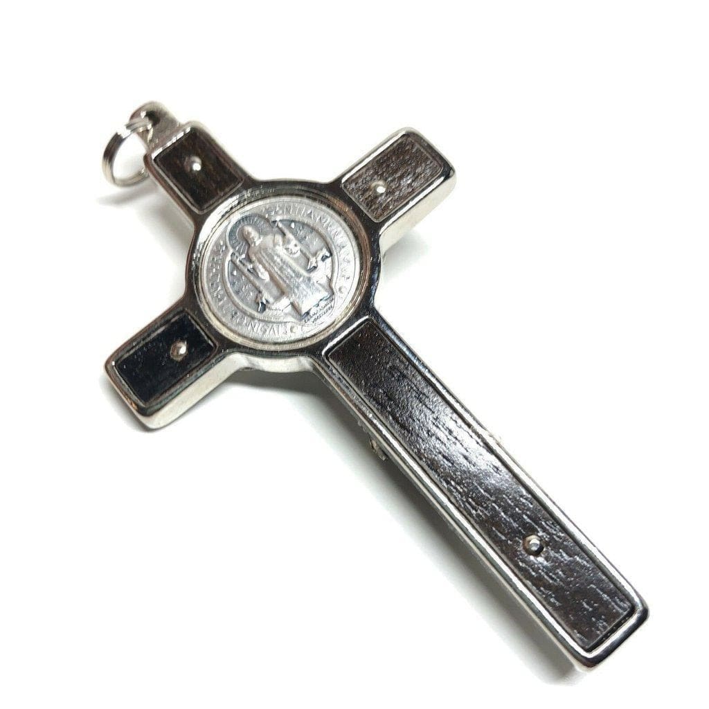 St. Benedict 3" Wood Crucifix - Exorcism -High Quality Cross Blessed By Pope | Catholically