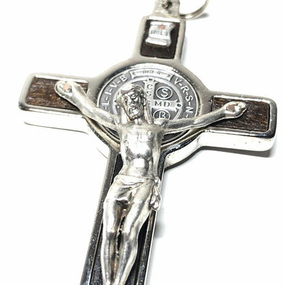 St. Benedict 3" Wood Crucifix - Exorcism -High Quality Cross Blessed By Pope | Catholically