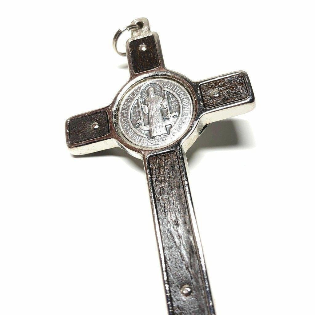 St. Benedict 3" Wood Crucifix - Exorcism -High Quality Cross Blessed By Pope | Catholically