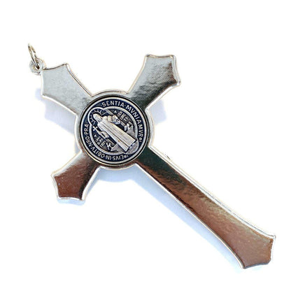 St. Benedict 4" 1/4 Blue Crucifix Exorcism Cross Blessed By Pope - San Benito | Catholically