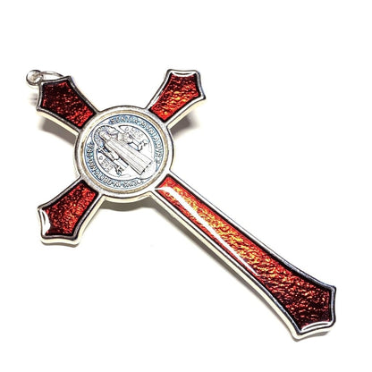 St. Benedict 4" 1/4 Red Crucifix Exorcism Cross - Blessed By Pope | Catholically