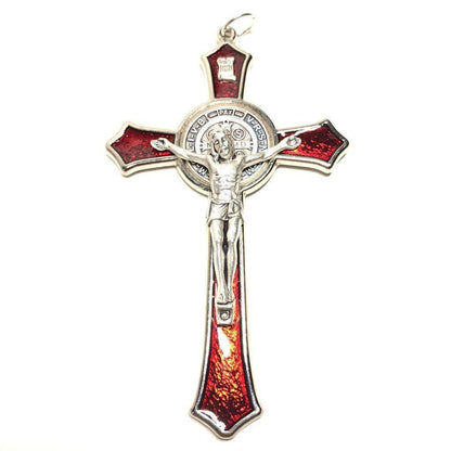 St. Benedict 4" 1/4 Red Crucifix Exorcism Cross Blessed By Pope -San Benito | Catholically