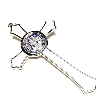 St. Benedict 4" 1/4 White Crucifix Exorcism Cross - Blessed By Pope | Catholically