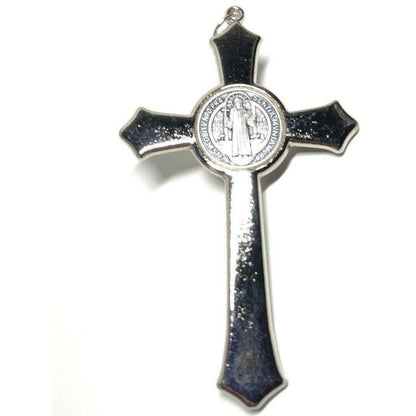 St. Benedict 4" 1/4 White Crucifix Exorcism Cross Blessed By Pope -San Benito | Catholically