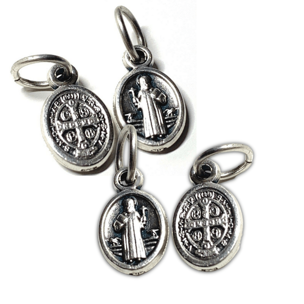 St. Benedict 4X Tiny Medal - Catholic Exorcism - Rosary Charm Blessed By Pope | Catholically