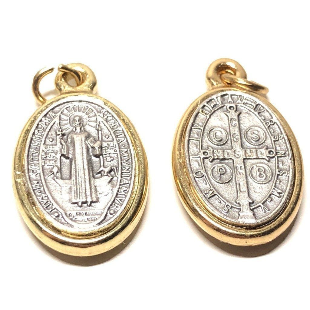 St Benedict 7/8" Dual Color Medal - Catholic Exorcism - Blessed By Pope | Catholically