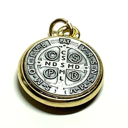St Benedict 7/8" Dual Color Medal   Medal - Catholic Exorcism - Blessed By Pope | Catholically