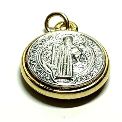 St Benedict 7/8" Dual Color Medal   Medal - Catholic Exorcism - Blessed By Pope | Catholically