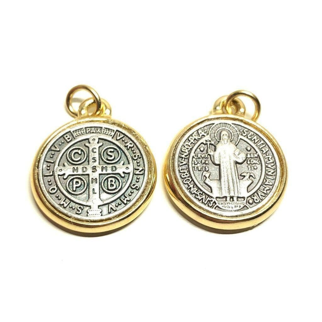 St Benedict 7/8" Dual Color Medal   Medal - Catholic Exorcism - Blessed By Pope | Catholically
