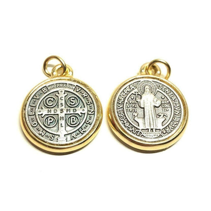 St Benedict 7/8" Dual Color Medal   Medal - Catholic Exorcism - Blessed By Pope | Catholically