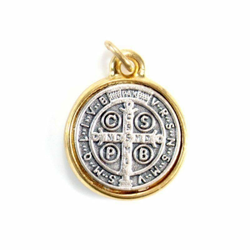 St Benedict 7/8" Dual Color Medal   Medal - Catholic Exorcism - Blessed By Pope | Catholically