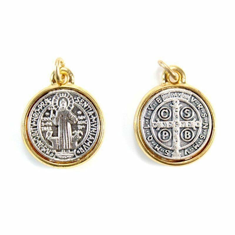 St Benedict 7/8" Dual Color Medal   Medal - Catholic Exorcism - Blessed By Pope | Catholically