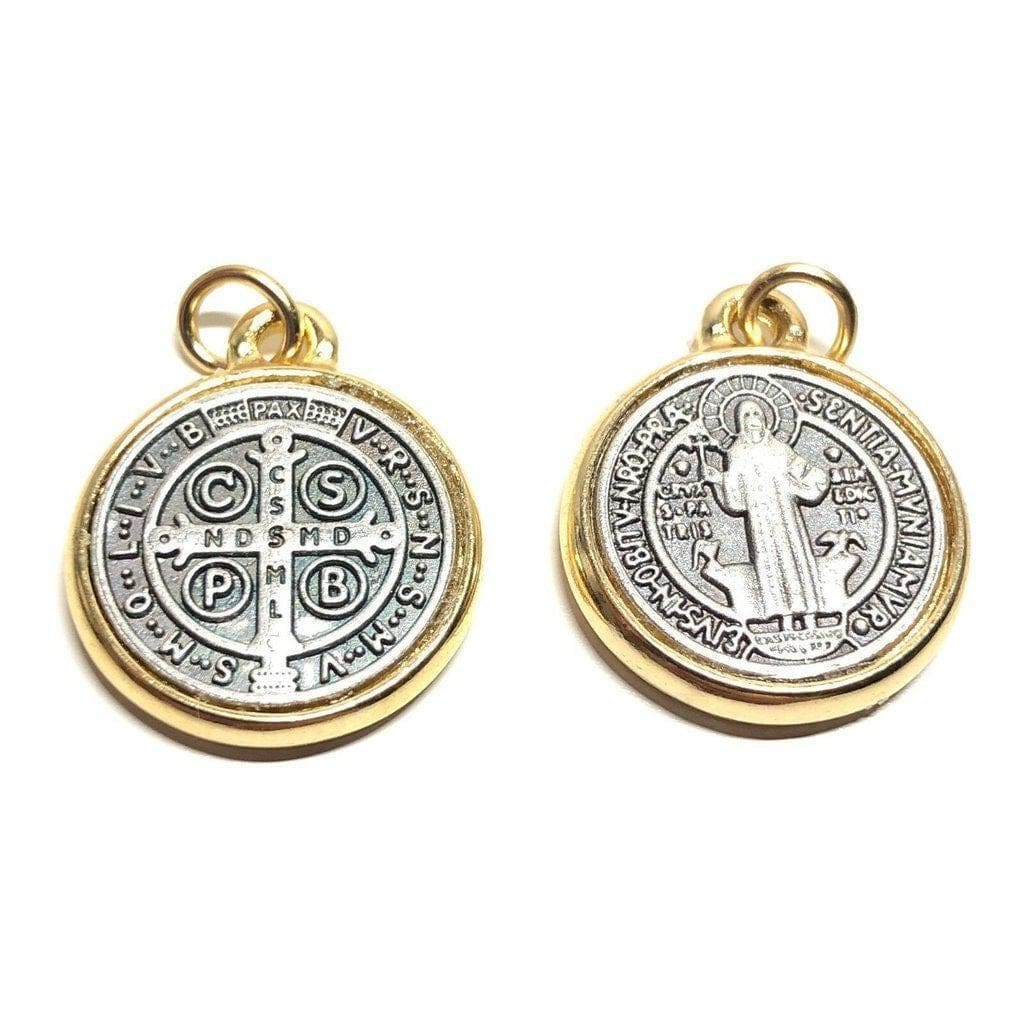 St Benedict 7/8" Dual Color Medal   Medal - Catholic Exorcism - Blessed By Pope | Catholically