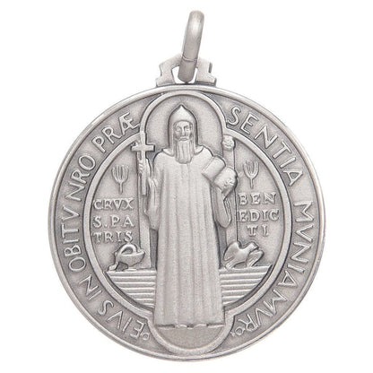 St. Benedict 925 Silver Medal -Pendant - Catholic Exorcism -Blessed By Pope | Catholically