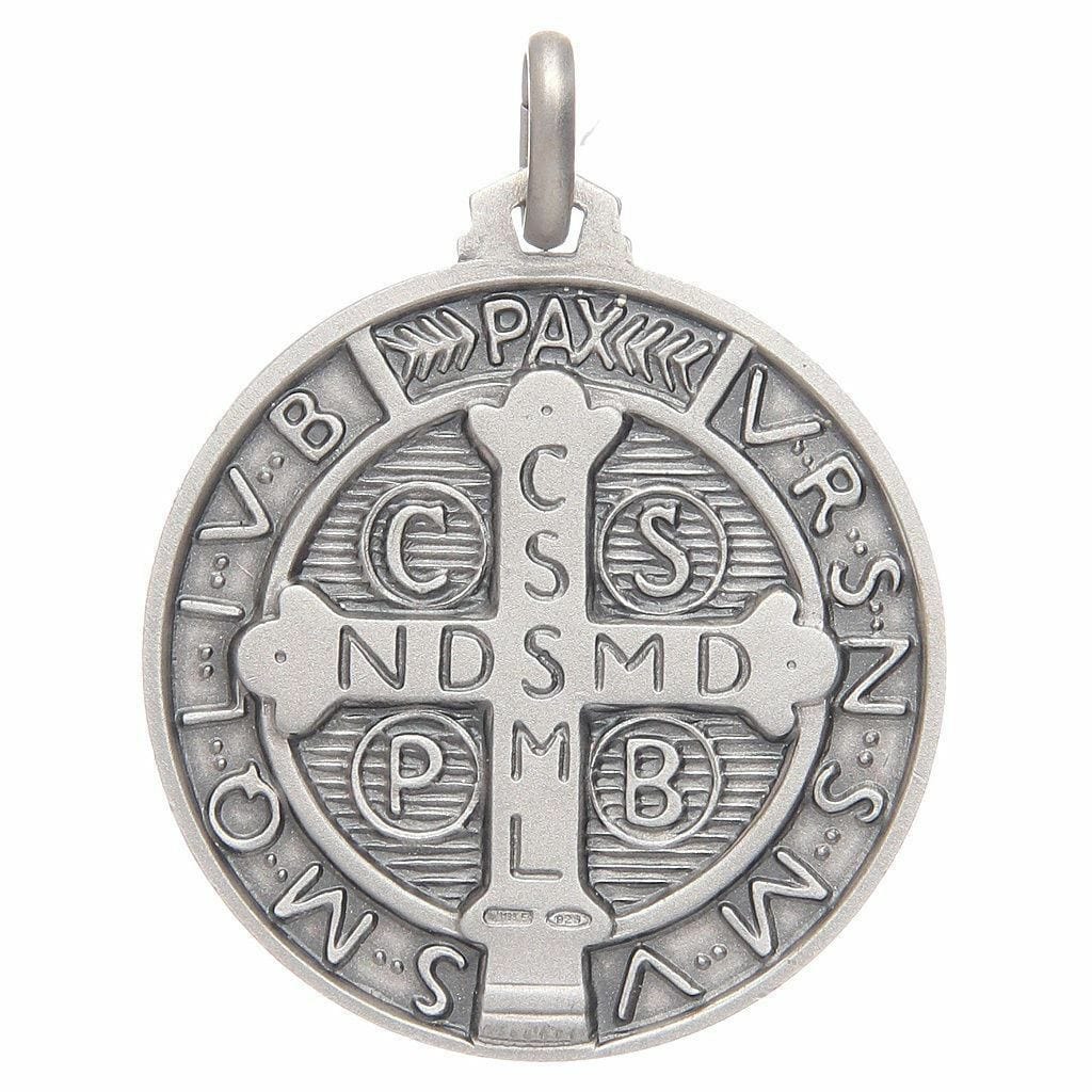 St. Benedict 925 Silver Medal -Pendant - Catholic Exorcism -Blessed By Pope | Catholically