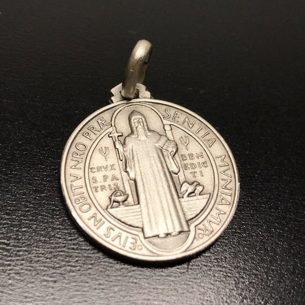 St. Benedict 925 Silver Medal -Pendant - Catholic Exorcism -Blessed By Pope | Catholically