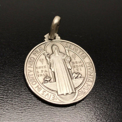 St. Benedict 925 Silver Medal -Pendant - Catholic Exorcism -Blessed By Pope | Catholically