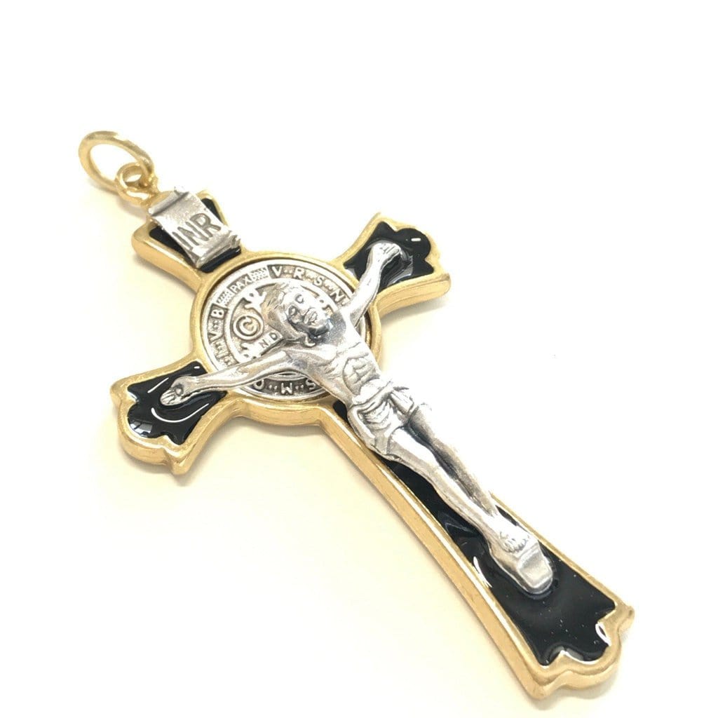 St. Benedict Black 2" Crucifix - Exorcism Cross - Blessed by Pope -San Benito | Catholically